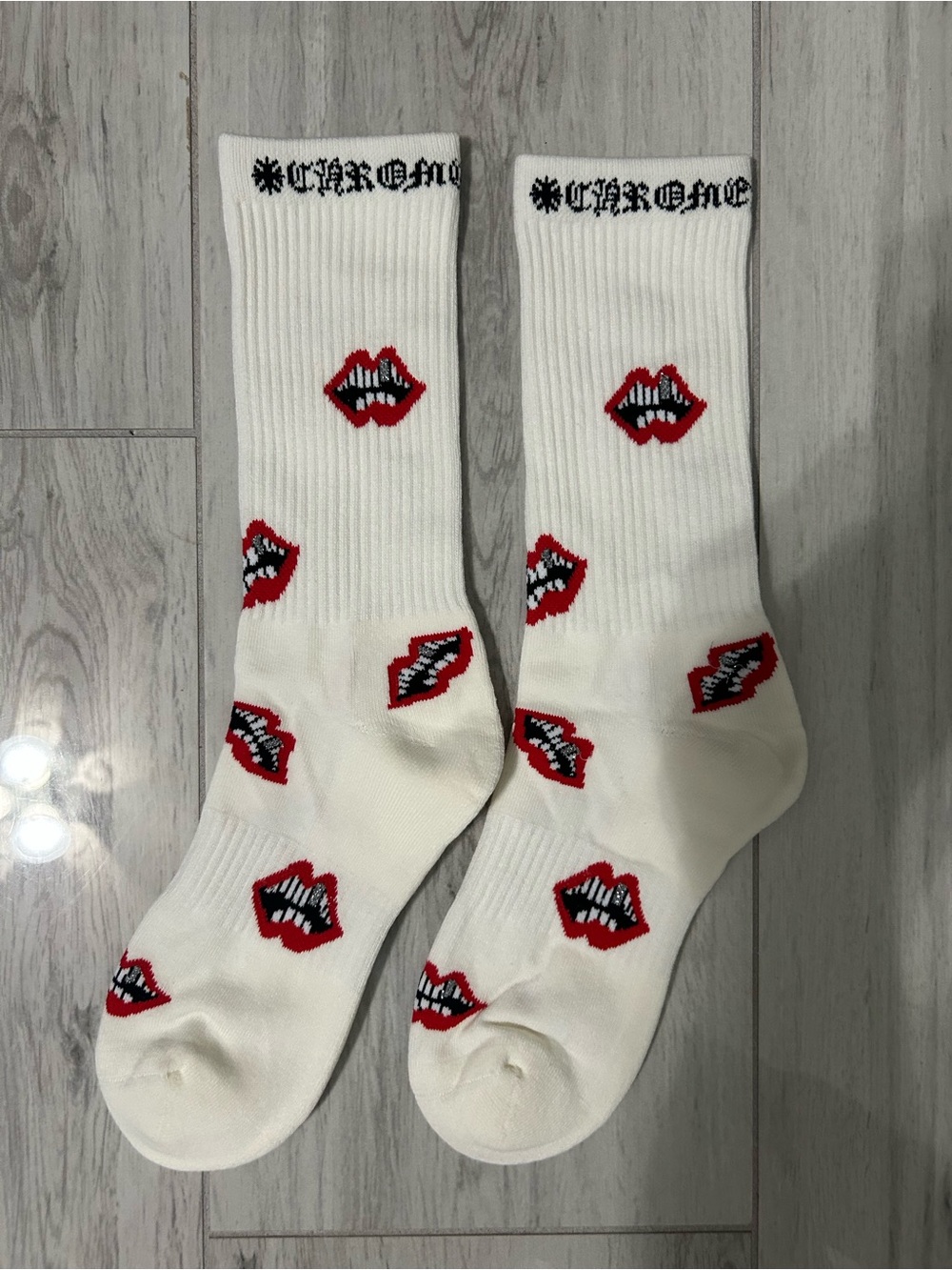 White Socks with Red Lips Graphic